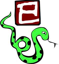 Green Snake with Red Box Clipart: Eye-catching Vector Art for Diverse Projects