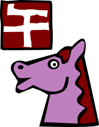 Purple Dog with Red Cross - Unique Clipart for Creative Projects