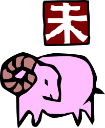 Pink Pig Clipart Featuring Chinese Symbol
