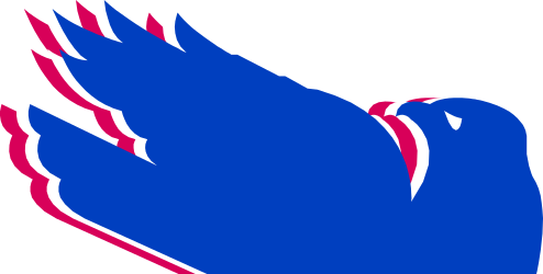 Blue Bird with Red and White Wings - Vibrant Clipart for Your Projects