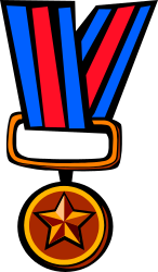 Red, White, and Blue Star Medal Clipart for Celebrations