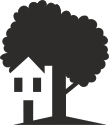 Tree with House Background Clipart: Nature and Home Harmony