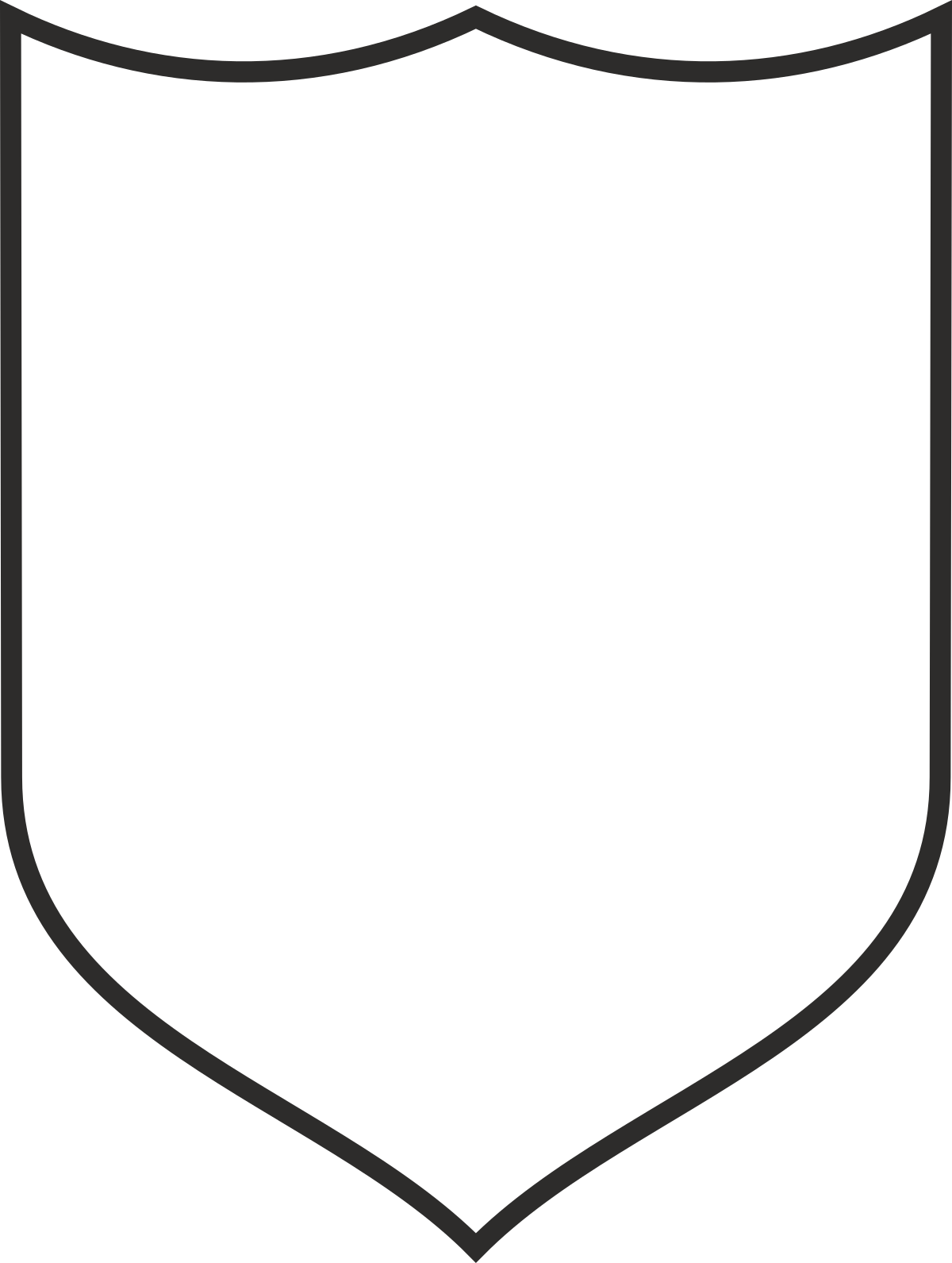 a white shield with a black border clip art png transparent White Shield with Black Border Clipart for Creative Projects