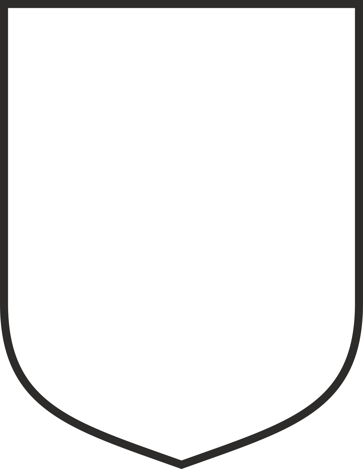 White Shield with Black Border Clipart for Versatile Designs