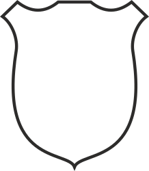 White Shield with Black Outline - Versatile Clipart for Your Projects