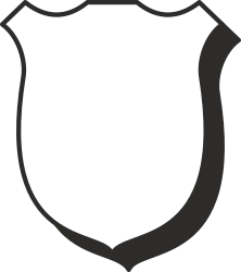 Black and White Shield on White Background - Classic Clipart