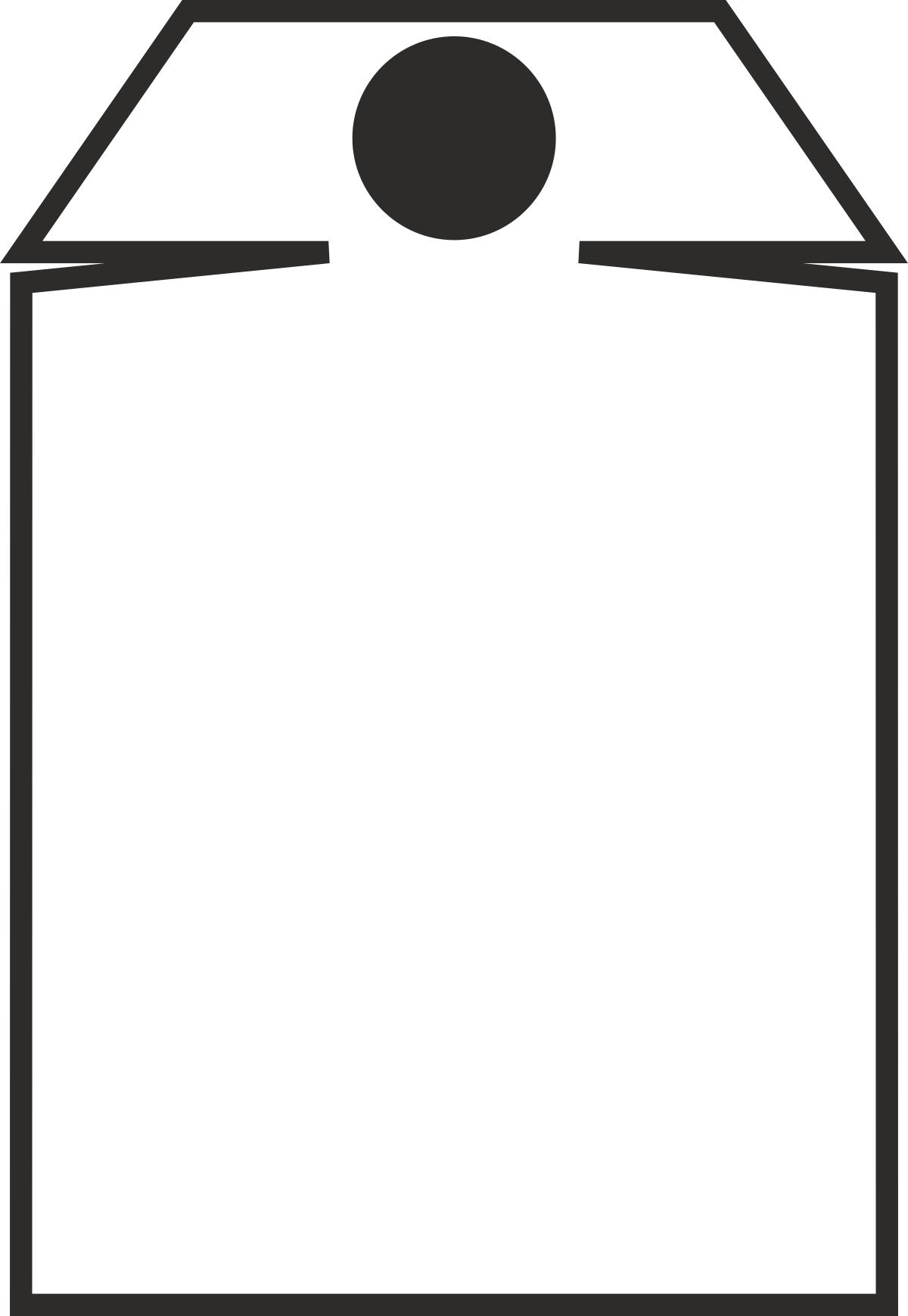 White Envelope with Black Circle - Business Borders Clipart SVG