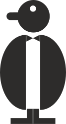 Silhouette of a Suit Man - Elegant Black and White Clipart