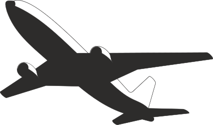 Airplane Silhouette on Black Background - Perfect for Travel Themes