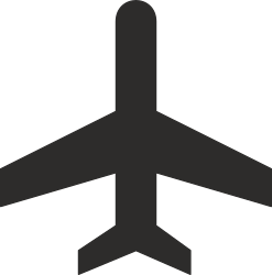 Black and White Airplane Icon Clipart for Vintage Themes