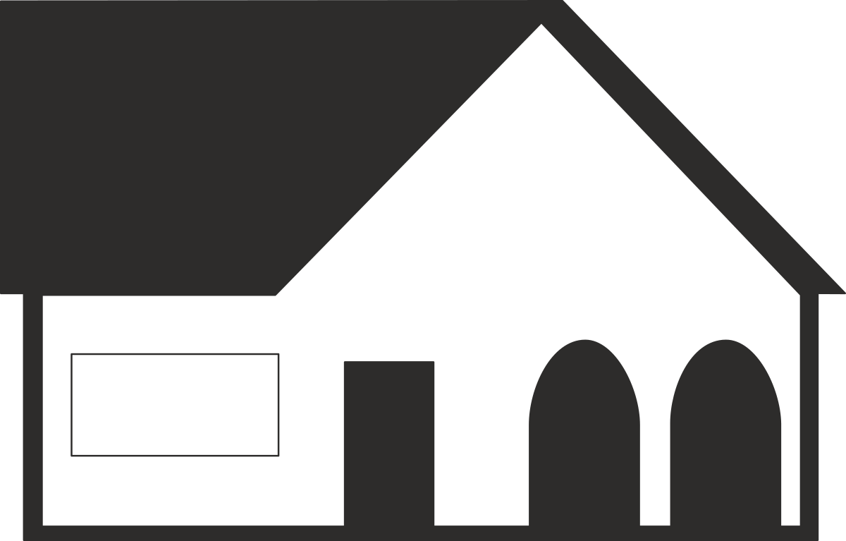 White House with Black Roof - Charming Clipart for Your Projects