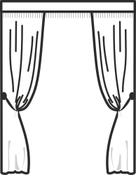 Borders Leisure Clipart: Elegant Drapery with Black Background