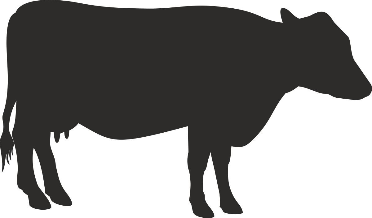 Cow Silhouette on Black Background - Stunning Clipart for Diverse Uses