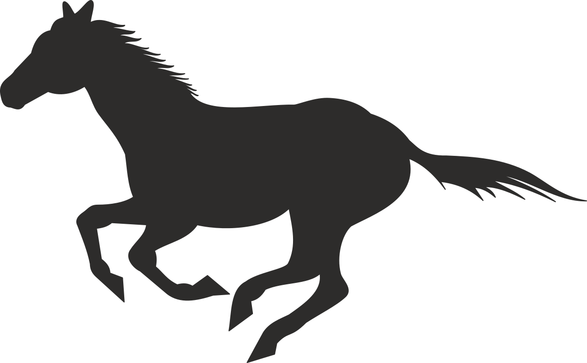 a black and white horse running clip art png transparent Black and White Horse Running Clipart for Dynamic Designs