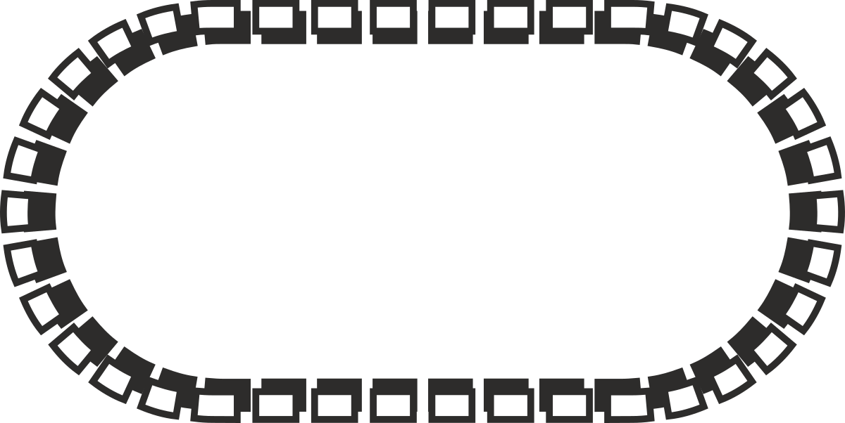 Black and White Film Strip Clipart: Elegant Oval Borders Design