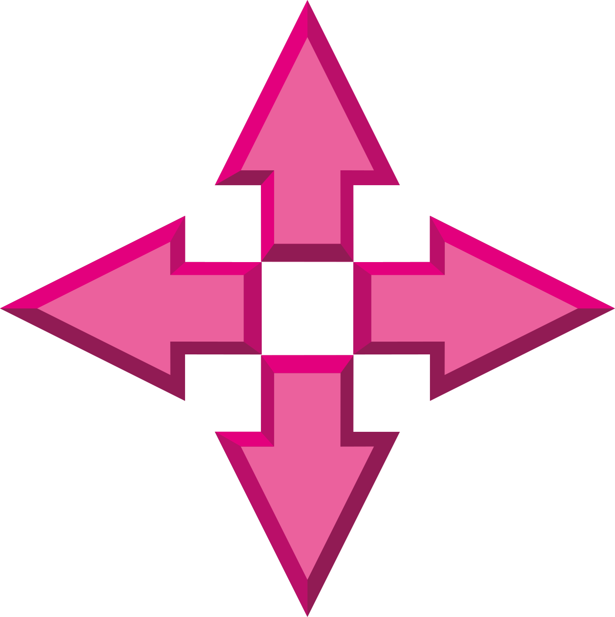 Pink Arrow Design with Four Center Arrows - Versatile Clipart