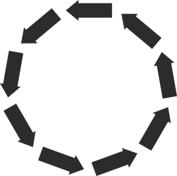 Circular Black and White Arrows Clipart for Dynamic Visuals