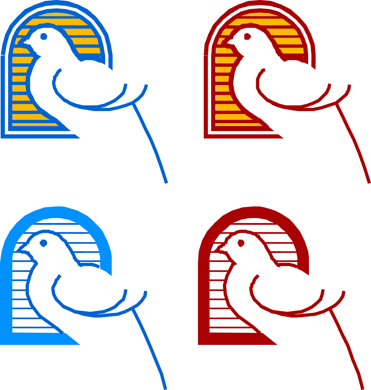 four different colored birds in a cage clip art png transparent Colorful Birds in a Cage Clipart - Vibrant and Playful Designs