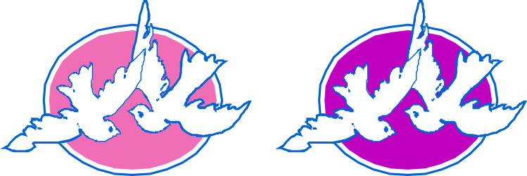 Silhouettes of Man and Woman - Vibrant Colored Clipart