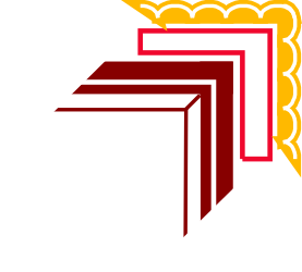 Vibrant Red and Yellow Square Clipart with White Border