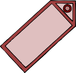 Red and White Tag with Heart Clipart