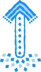 Blue Arrow Surrounded by Papers - Clipart Collection