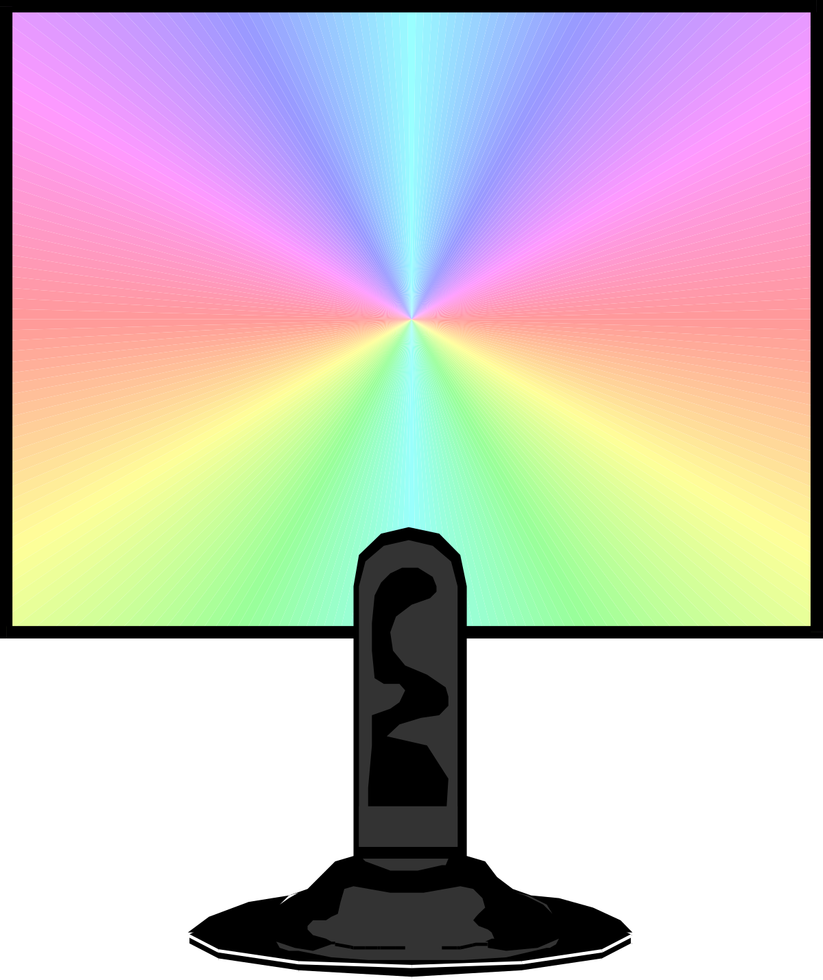 Rainbow Colored Light Clipart on Computer Screen - Vibrant Borders and Miscellaneous Elements