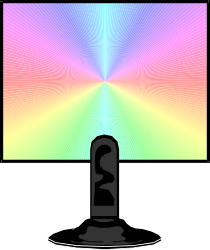 Rainbow Colored Light Clipart on Computer Screen - Vibrant Borders and Miscellaneous Elements