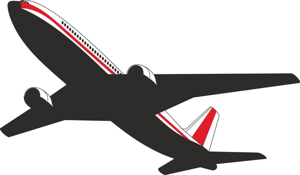 Red and White Striped Plane Clipart for Creative Projects
