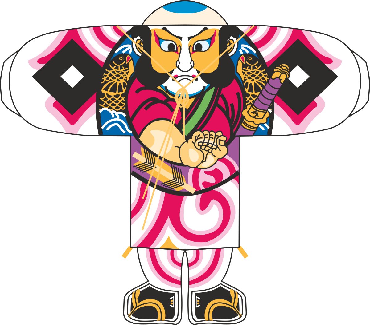 Japanese Man in Kimono Clipart - Traditional Culture and Elegance