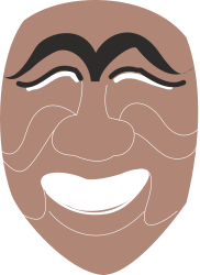 Brown Mask with Black Mustache and Eyebrows Clipart