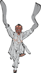 Magician in a White Suit and Red Shoes Performing Tricks - Engaging Clipart