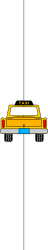 Yellow Taxi Car with White Roof Clipart for Travel and City Designs