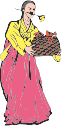 Woman in Pink Dress Holding Food Tray - Charming Clipart Collection