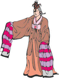 Kimono Costume Clipart: Traditional Japanese Man Illustration