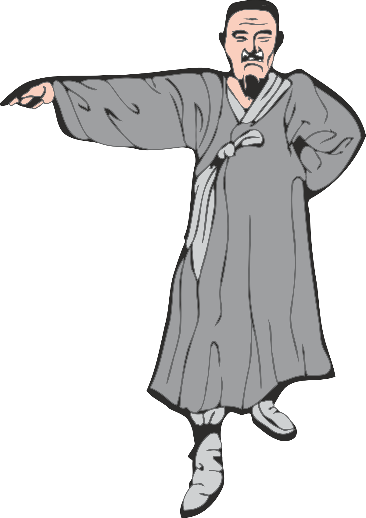 a man in a robe pointing at something clip art png transparent Man in Robe Pointing - Engaging Clipart for Dynamic Scenes