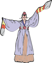 Cartoon Character in Kimono - Vibrant Clipart for Creative Projects