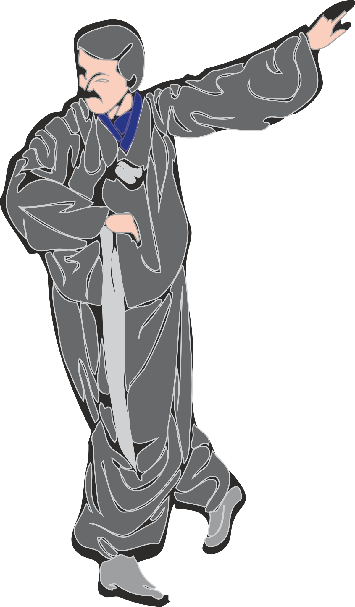 Karate Stance Clipart - Dynamic Male Martial Artist in Action