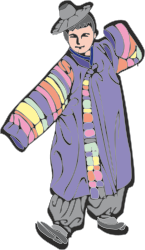 Purple Coat and Hat Clipart: Stylish Man Illustration for Creative Projects