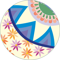 Flowered Design Clipart: Circular Floral Illustration for Creative Projects