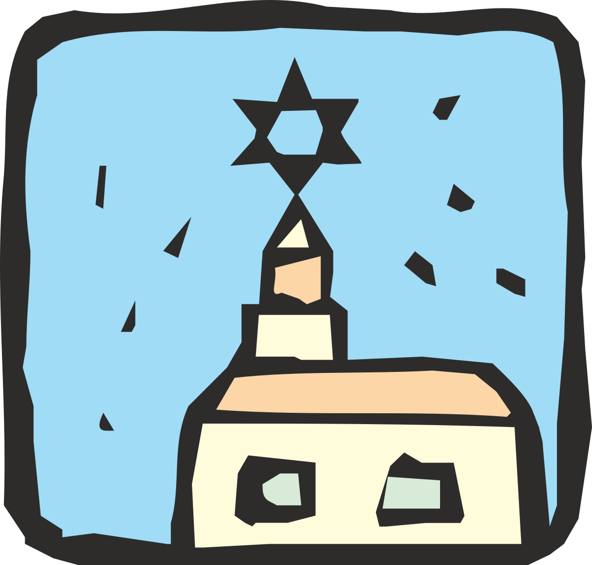 Cartoon Building with Star on Top - Fun Clipart for Your Projects