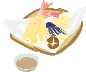 Plate of Food with Soup Bowl and Napkin Clipart
