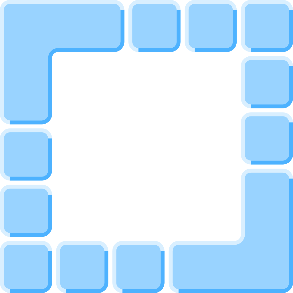 Blue Square Clipart with Intricate Squares Design