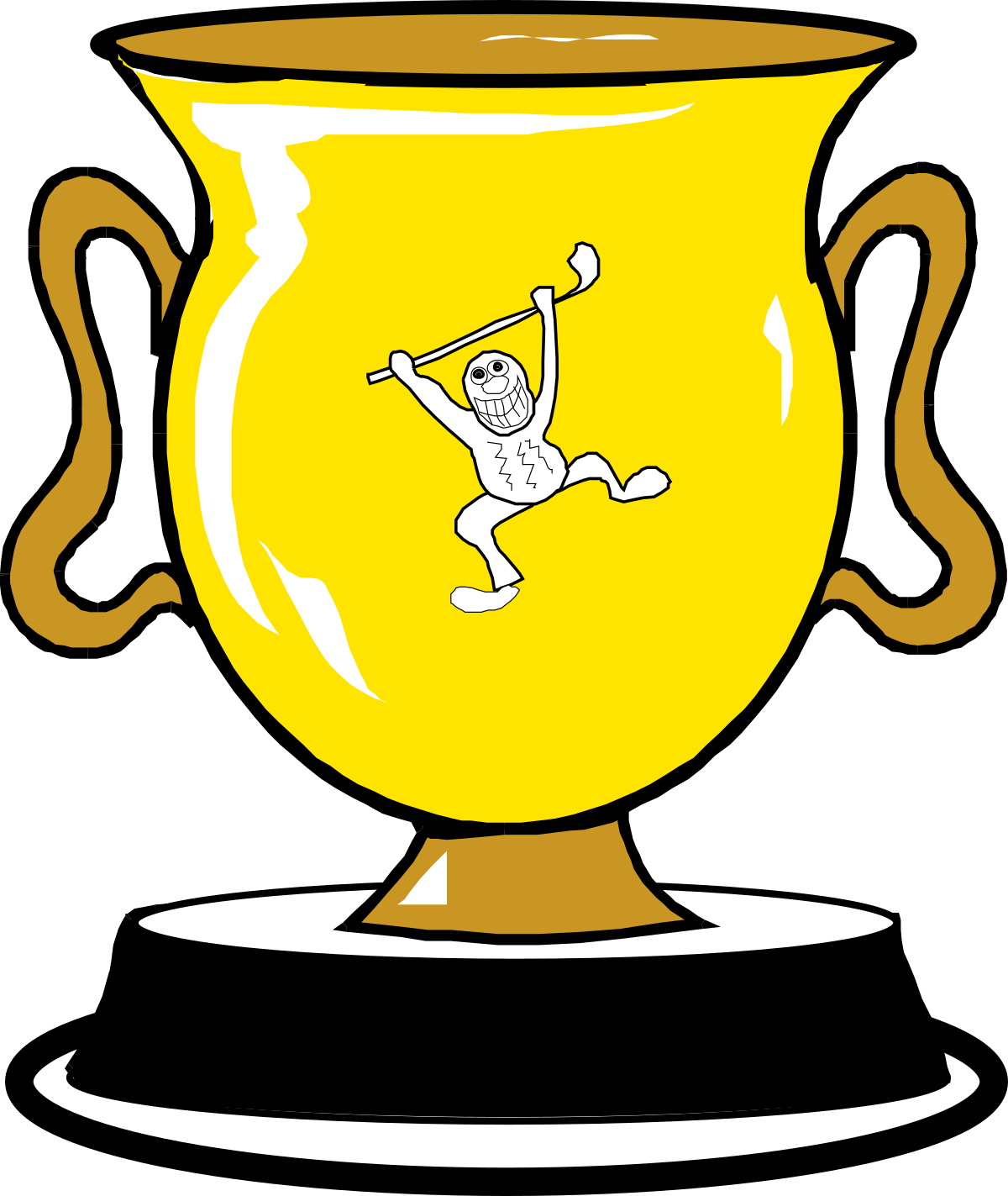 Yellow Trophy Clipart with Figure for Celebration and Achievement