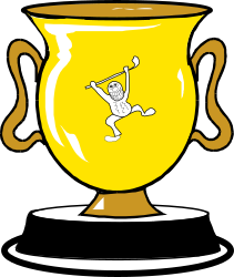 Yellow Trophy Clipart with Figure for Celebration and Achievement