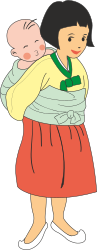 Woman Carrying Baby Clipart - Heartwarming Family Scenes