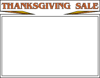 Thanksgiving Sale Sign with Turkey - Festive Borders Clipart