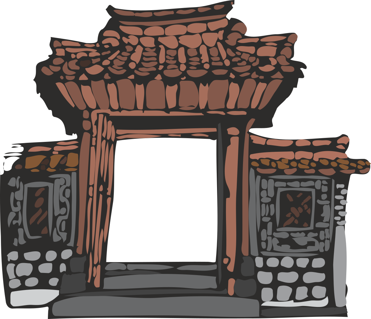 Stone Building with Door and Window Clipart for Creative Projects