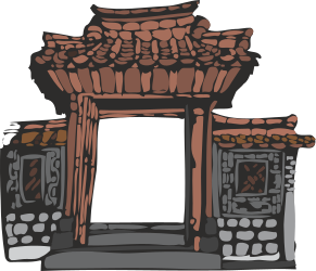 Stone Building with Door and Window Clipart for Creative Projects