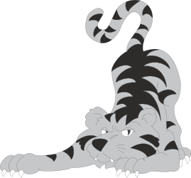 Cartoon Tiger Laying Down Clipart - Adorable and Playful Design